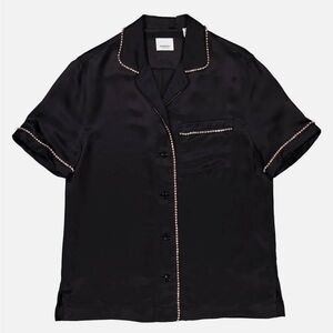 Burberry Ladies Tierney Silk Satin Blend Crystal-Embellished Shirt, Brand Size 2